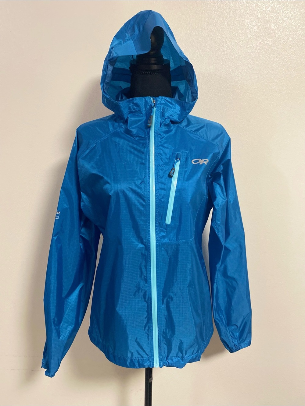 Outdoor Research Jacket Women’s Size Small Blue Hooded Helium II Jacket
